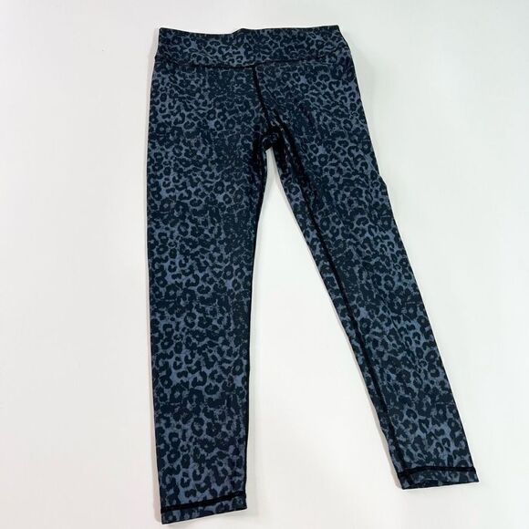 Zyia Active Leggings Women's 12 Blue Stone Leopard Print Cinched Butt High-Rise - Picture 1 of 10